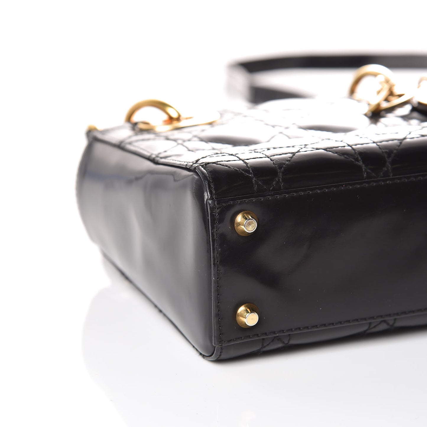 Patent Cannage Mini Lady Dior Black