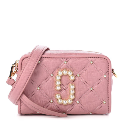 Marc Jacobs Calfskin Quilted Pearl The Softshot 17 Crossbody Pink Rose 1 of 8