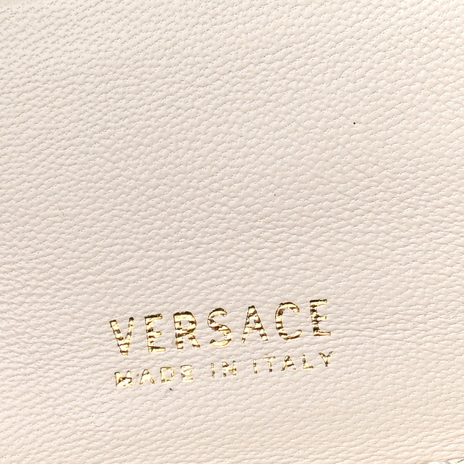 Versace Calfskin Icon Quilted Compact Zip Around Wallet White 6 of 7
