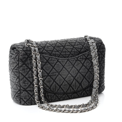Chanel Denim Quilted Denimpression Flap Grey Black 4 of 12