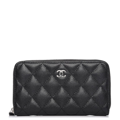 Chanel Caviar Quilted Small Zip Around Wallet Black 1 of 9