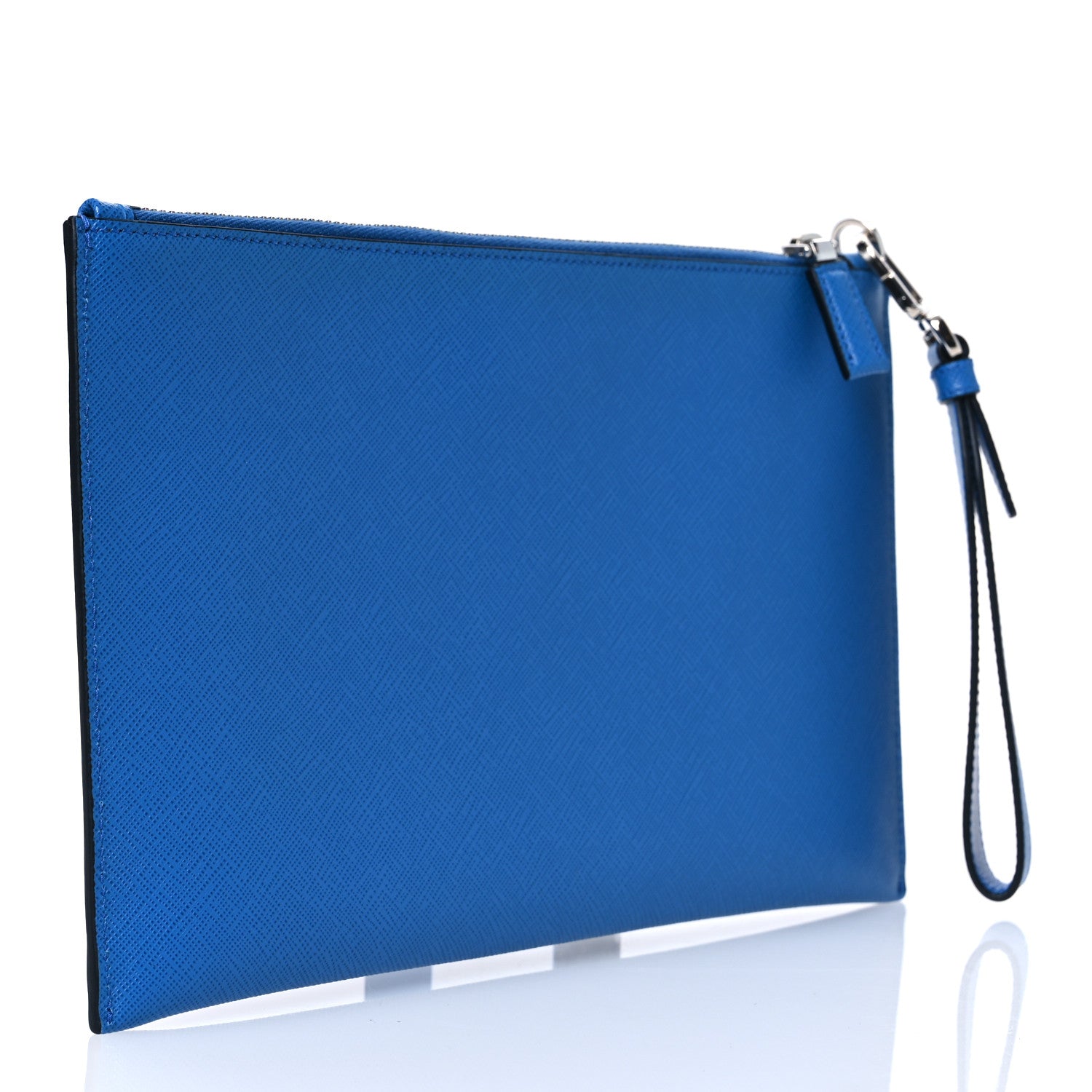 Prada Saffiano Whale Flat Wristlet Pouch Marea 3 of 8