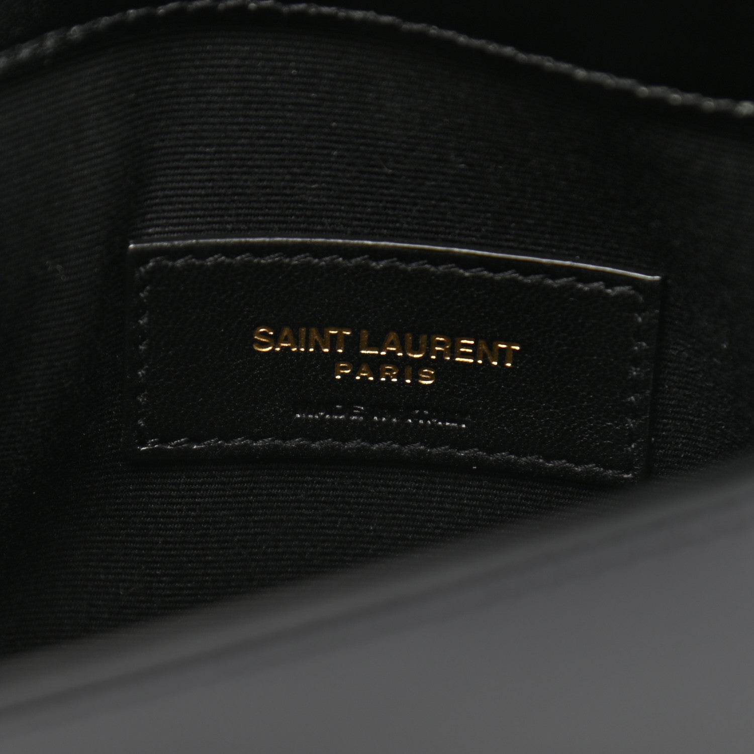 Saint Laurent Smooth Shiny Calfskin Monogram Uptown Pouch Black 7 of 10