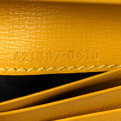 Gucci Azalea Calfskin GG Monogram Bi-Color Debossed Horsebit 1955 Card Case Wallet Dusty Azure Stone Topaz Deep Orange 7 of 10