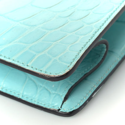 Gucci Alligator Medium Sylvie Top Handle Bag Blue 8 of 12