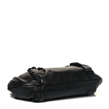 Prada Nappa Ruffle Pochette Bag Black 4 of 9