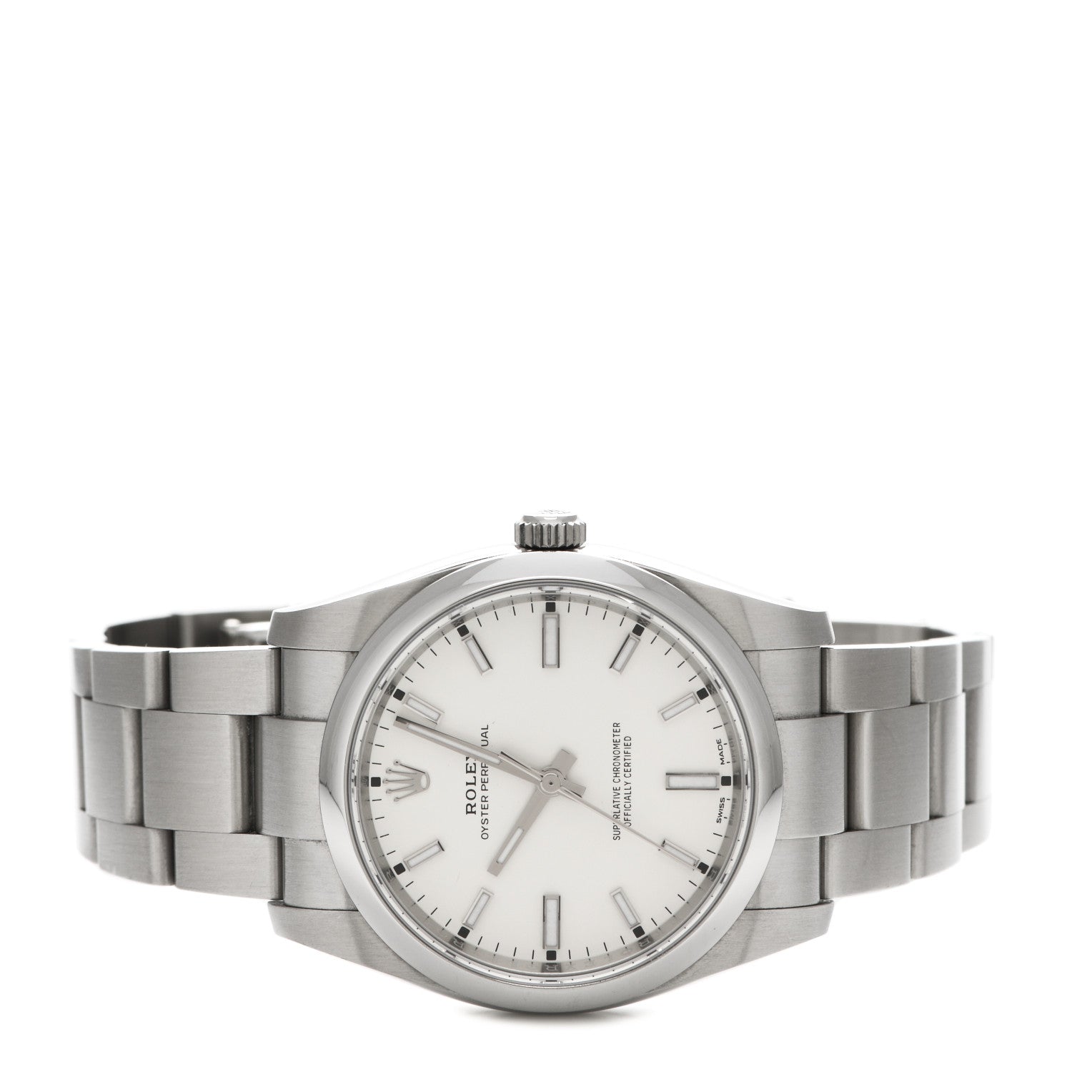 Rolex Stainless Steel 34mm Oyster Perpetual Watch White 114200 2 of 5