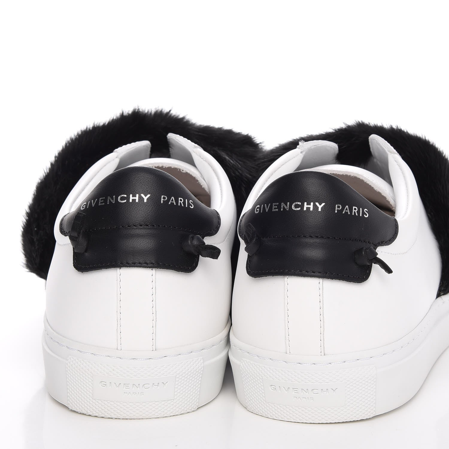Givenchy Calfskin Mink Fur Womens Urban Street Sneakers 41 White Black 5 of 12