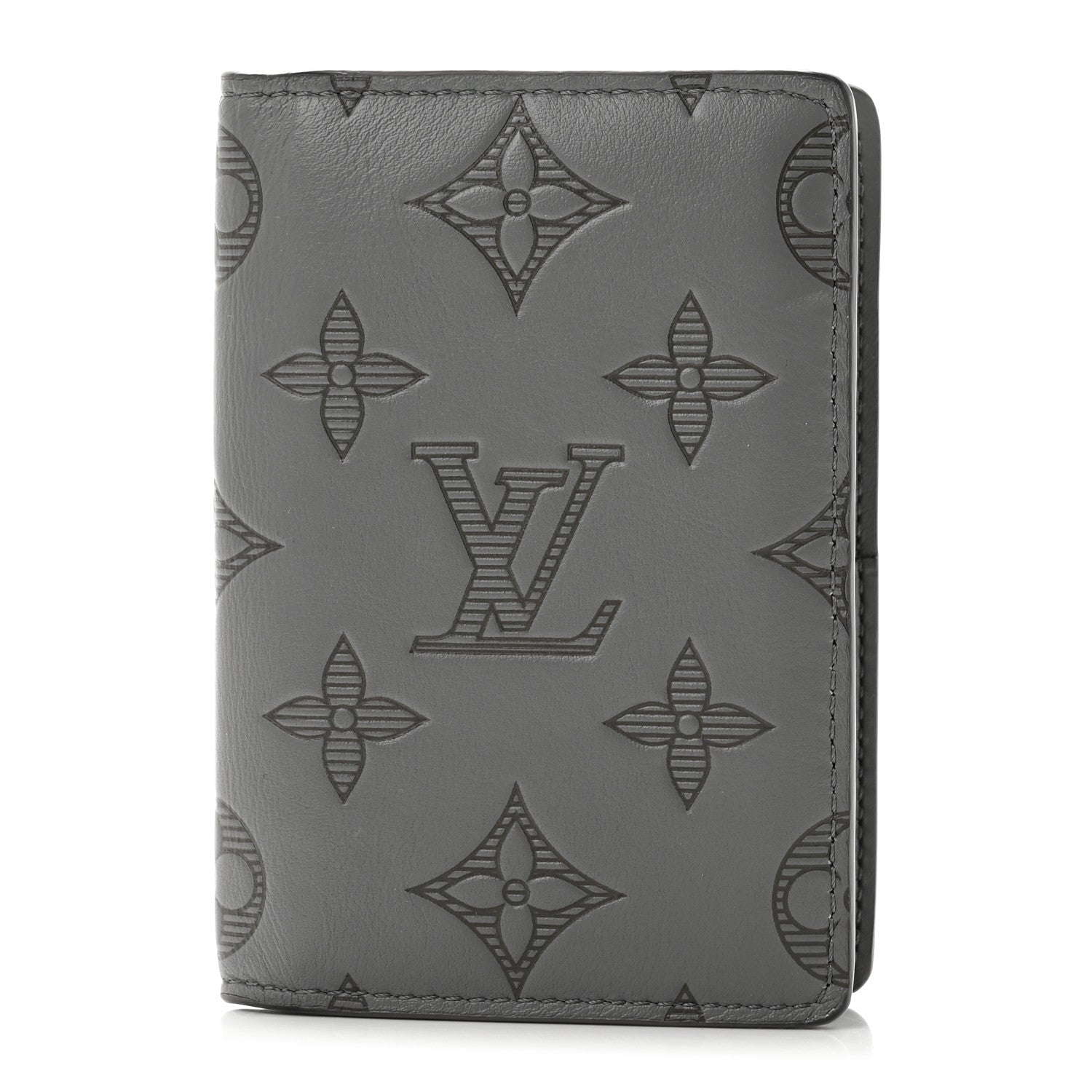 Louis Vuitton Calfskin Monogram Shadow Pocket Organizer Antarctic Grey 1 of 7