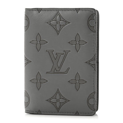 Louis Vuitton Calfskin Monogram Shadow Pocket Organizer Antarctic Grey 1 of 7