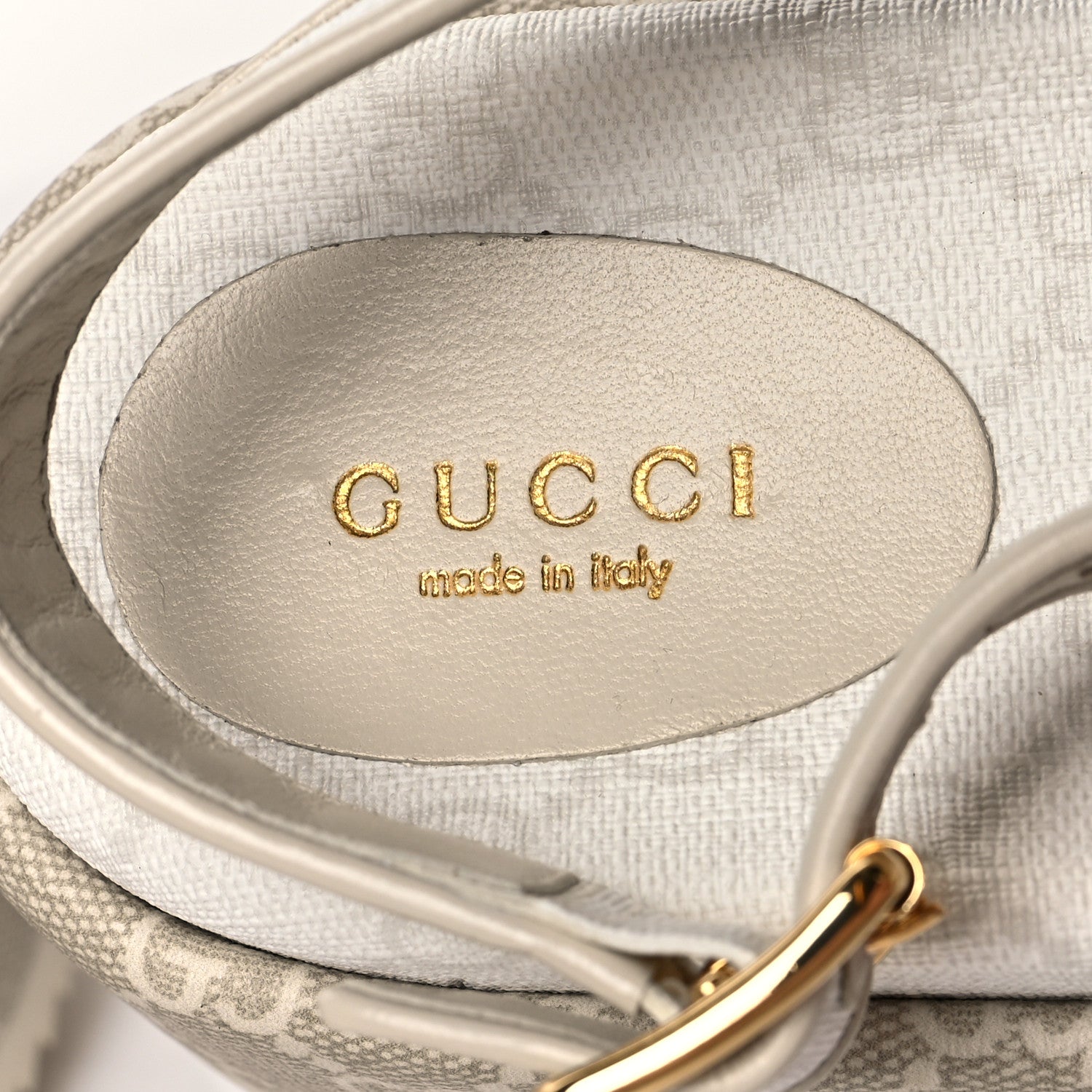 Gucci GG Supreme Monogram Granada Kid Angelina Platform 35mm Slingback Sandals 39 White Mystic White 7 of 9