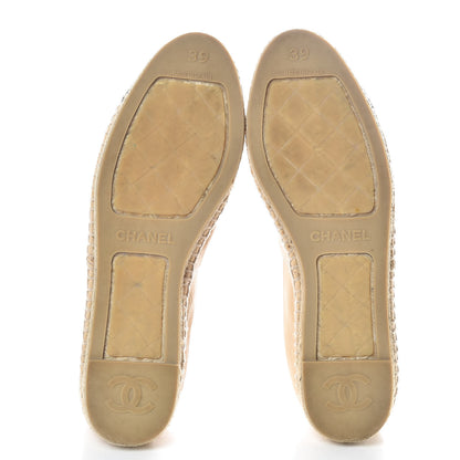 Chanel Lambskin CC Espadrilles 39 Beige Black 7 of 8