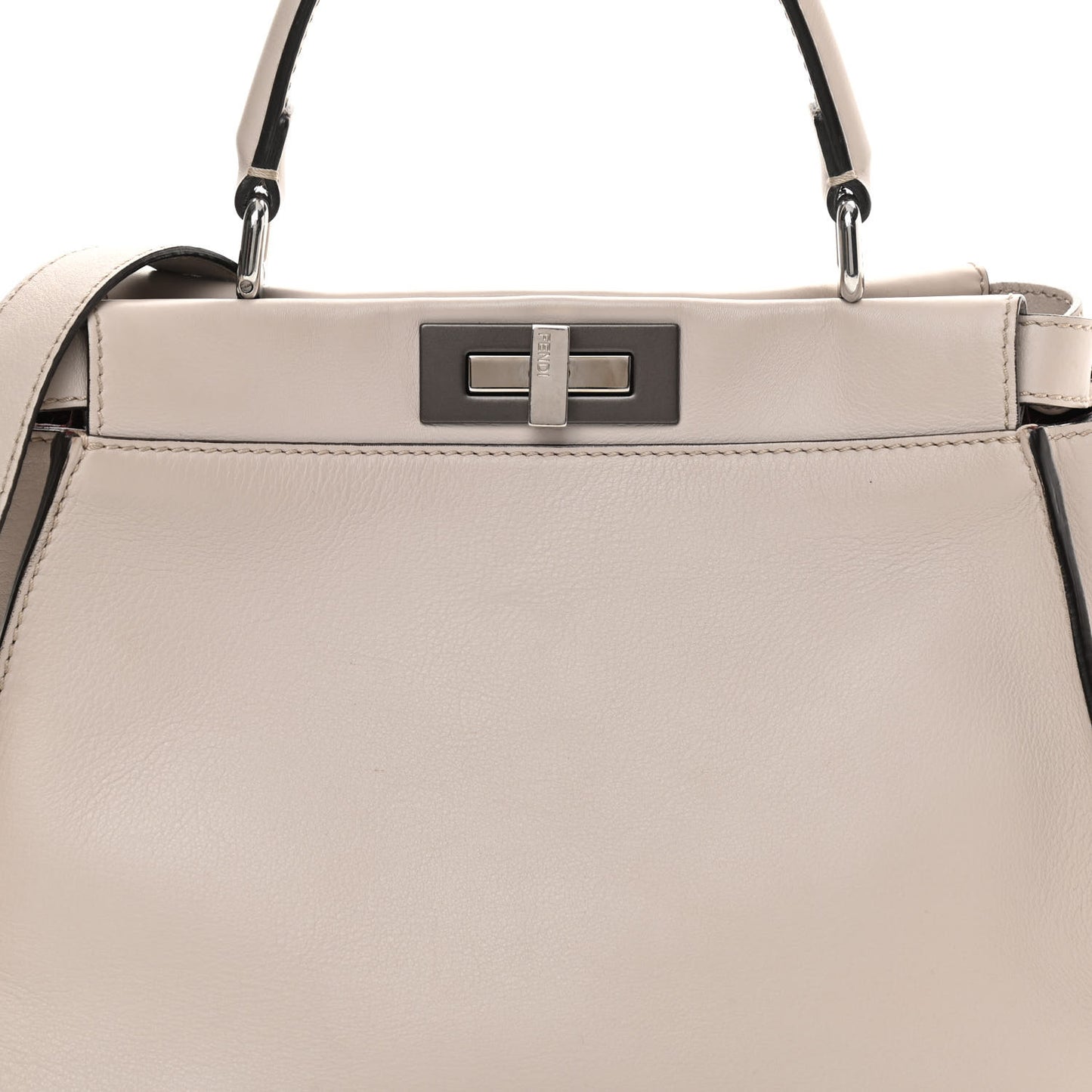 Vitello Seta Shiny Nappa Medium Peekaboo Iconic Satchel Grigio Polvere Bordeaux