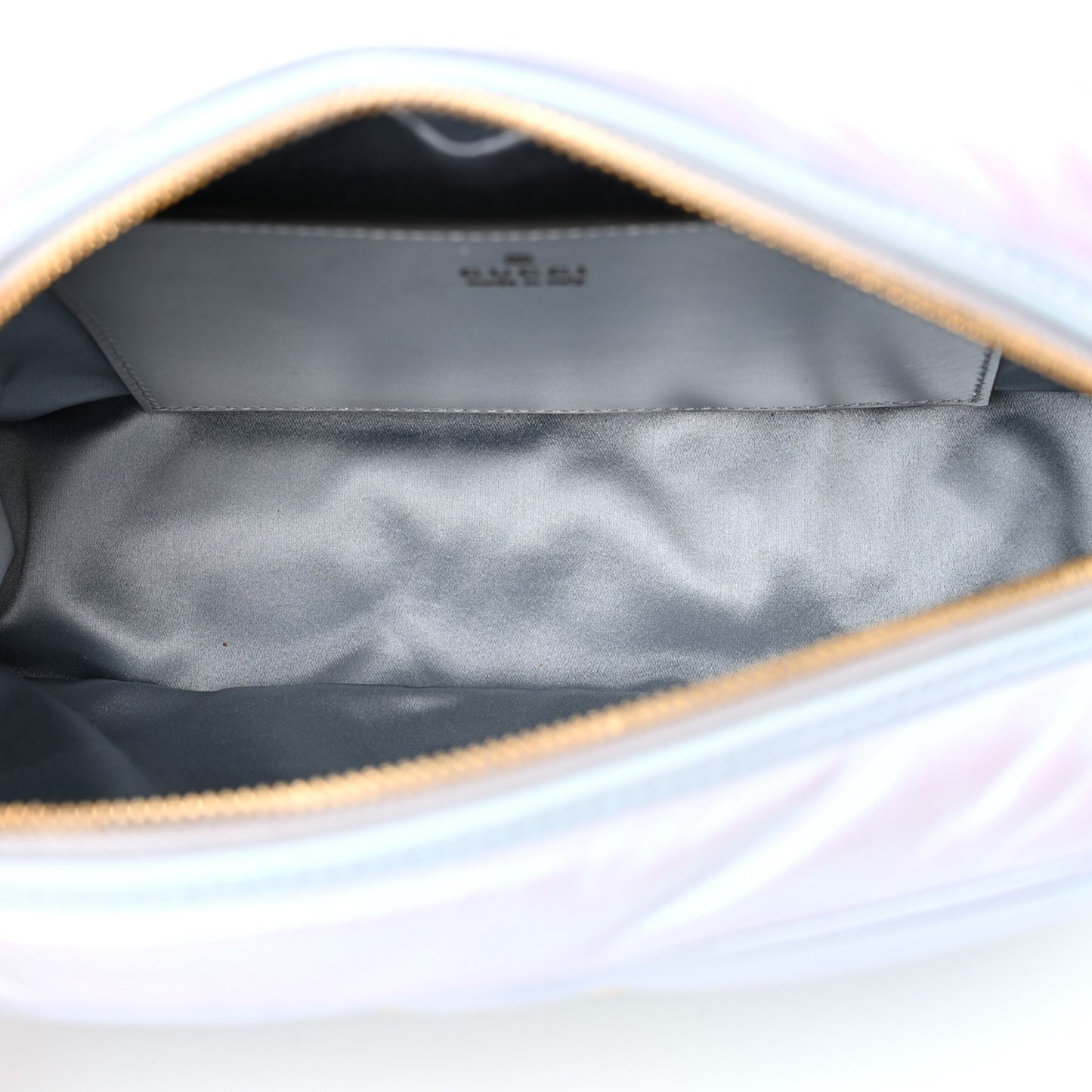 Iridescent Nappa Chevron Matelasse Small GG Marmont Chain Shoulder Bag Iridescent Snow Light Blue