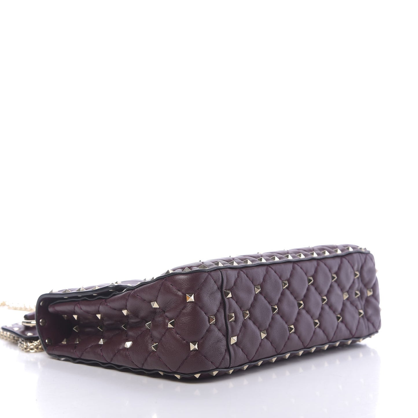 Nappa Medium Rockstud Spike Shoulder Bag Rubin