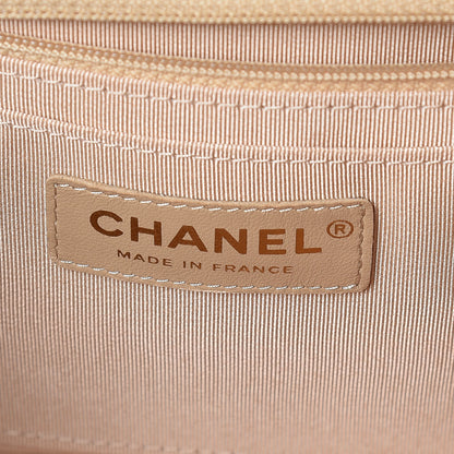 Chanel Metallic Caviar Chevron Quilted Medium Statement Flap Beige 8 of 9