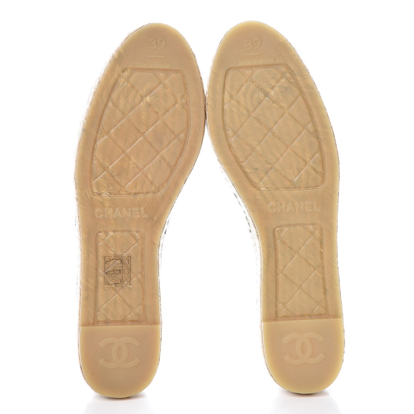 Laminated Goatskin CC Espadrilles 39 Silver