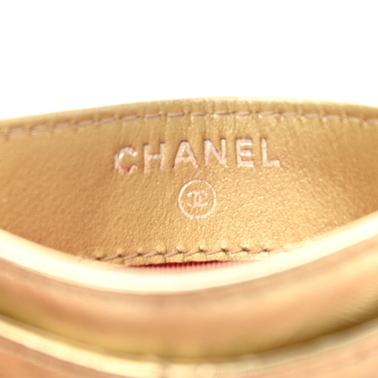 Chanel Metallic Aged Calfskin Quilted Gabrielle Card Holder Wallet Gold 7 of 7