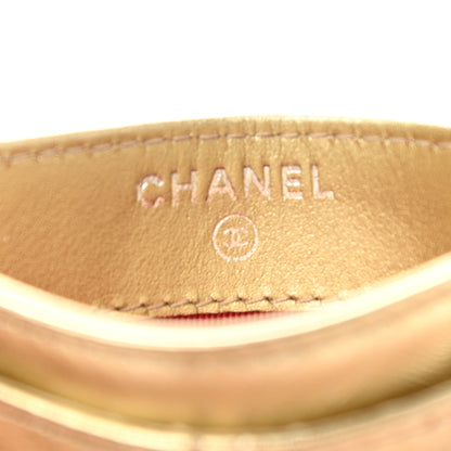 Chanel Metallic Aged Calfskin Quilted Gabrielle Card Holder Wallet Gold 7 of 7