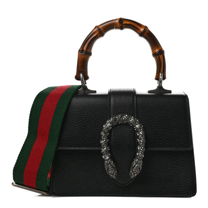 Gucci Dollar Calfskin Crystal Web Mini Dionysus Bamboo Top Handle Bag Black Black Diamond 1 of 9