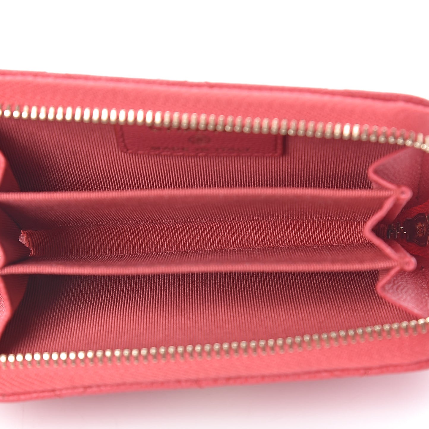 Caviar Quilted Zip Coin Purse Dark Pink