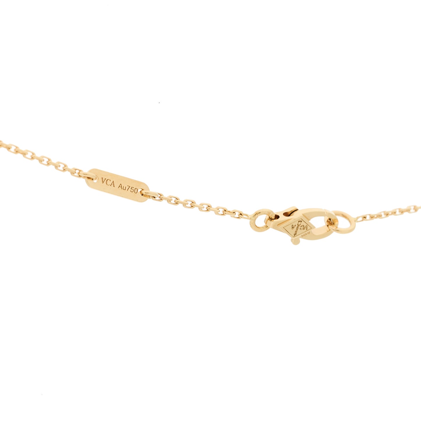 18K Yellow Gold Mother of Pearl Sweet Alhambra Pendant Necklace