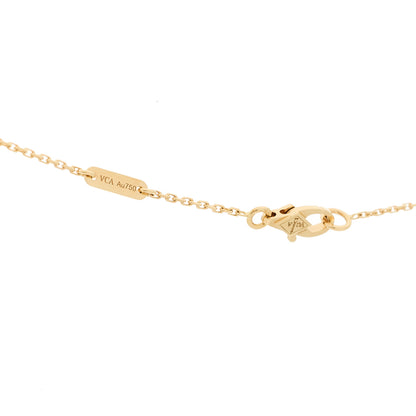 Van Cleef & Arpels 18K Yellow Gold Mother of Pearl Sweet Alhambra Pendant Necklace 5 of 6