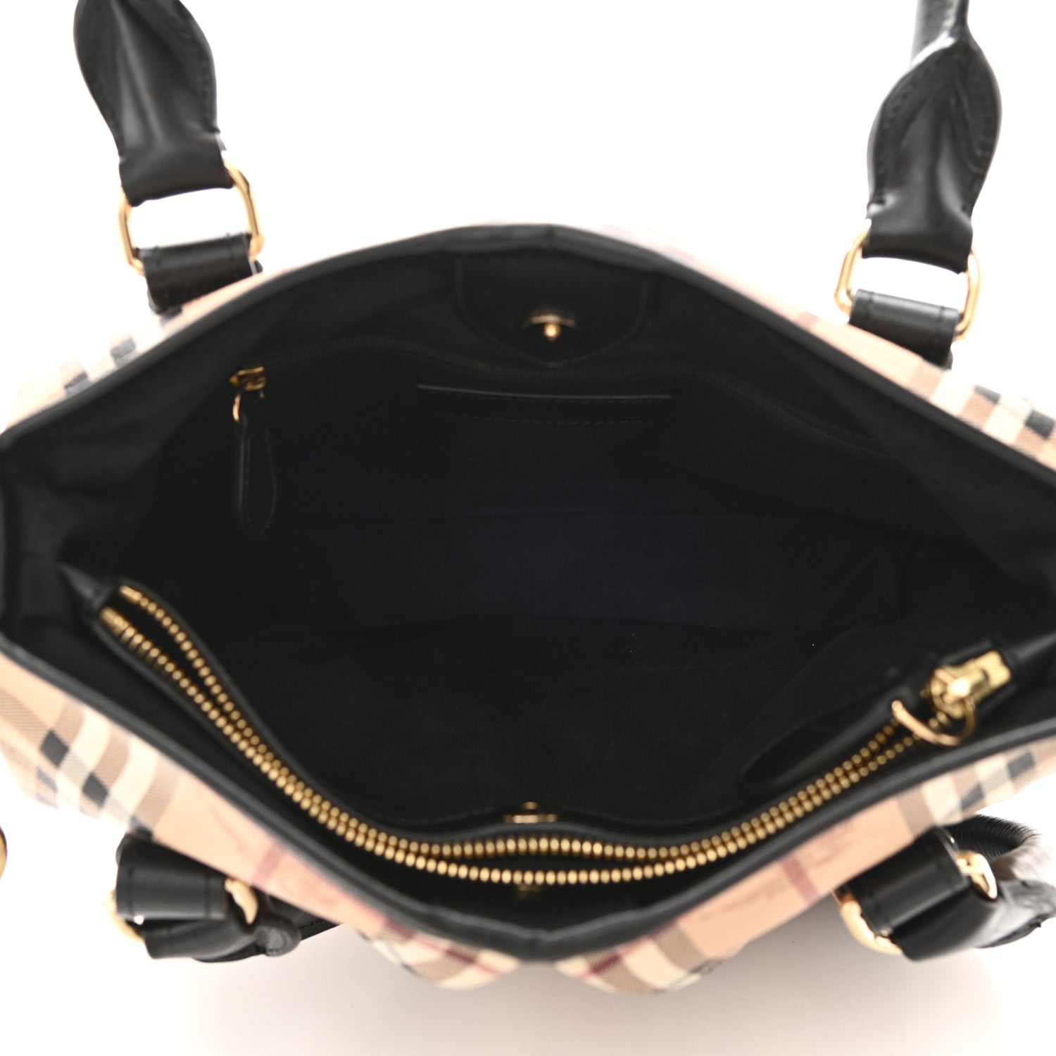 Burberry Haymarket Check Small Northfield Tote Black 5 of 13