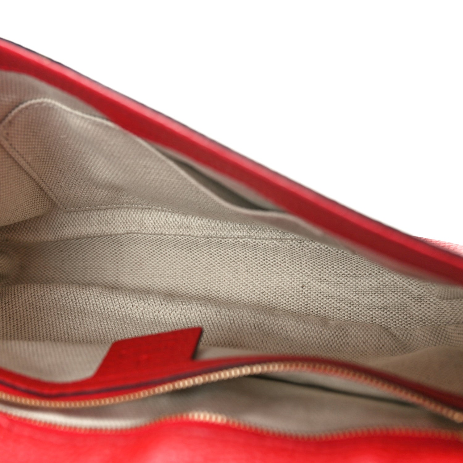 Gucci Pebbled Calfskin Medium Soho Flap Crossbody Vibrant Red 5 of 10