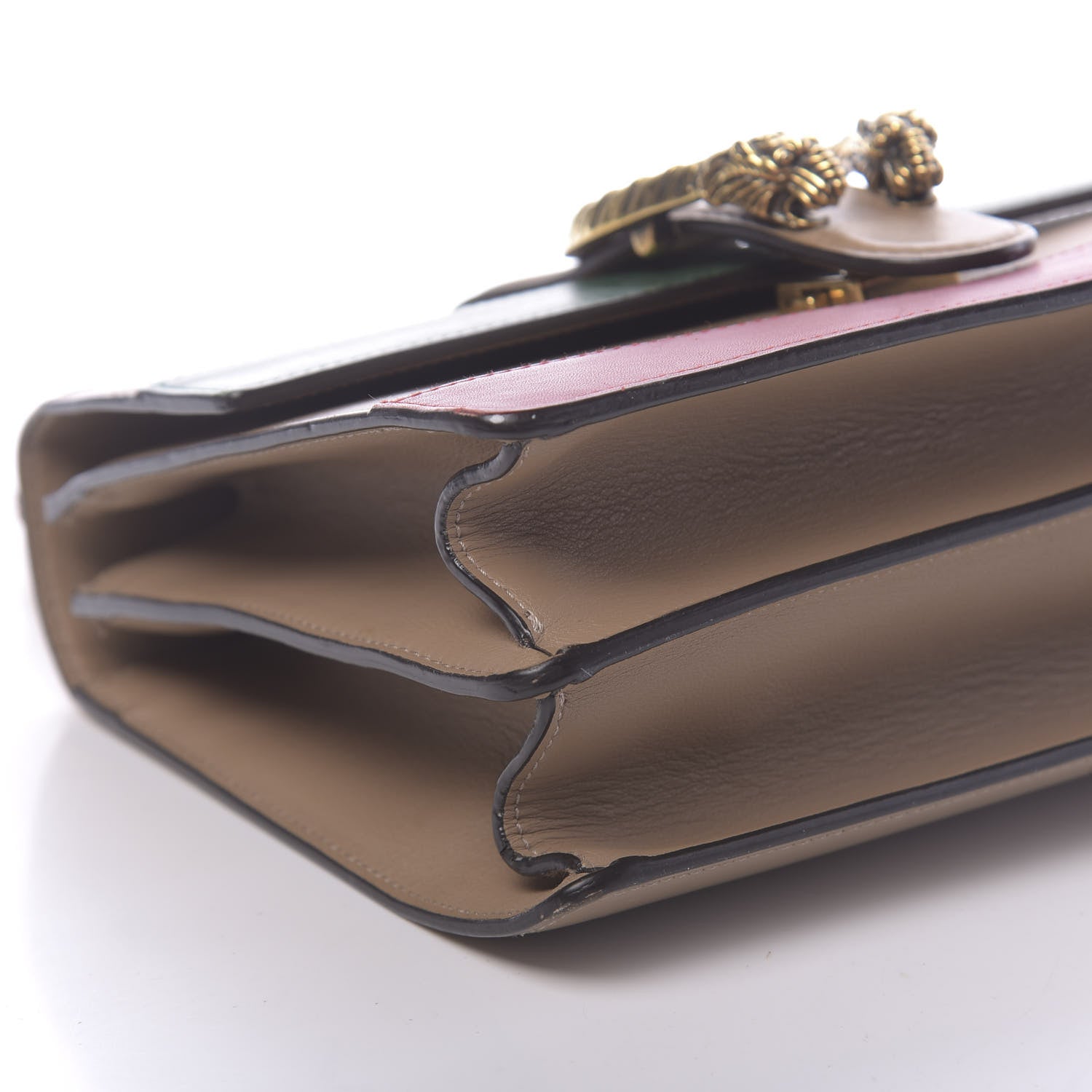 Gucci Calfskin Bamboo Web Medium Dionysus Top Handle Bag Camelia Bright Evergreen Hibiscus Red 8 of 13