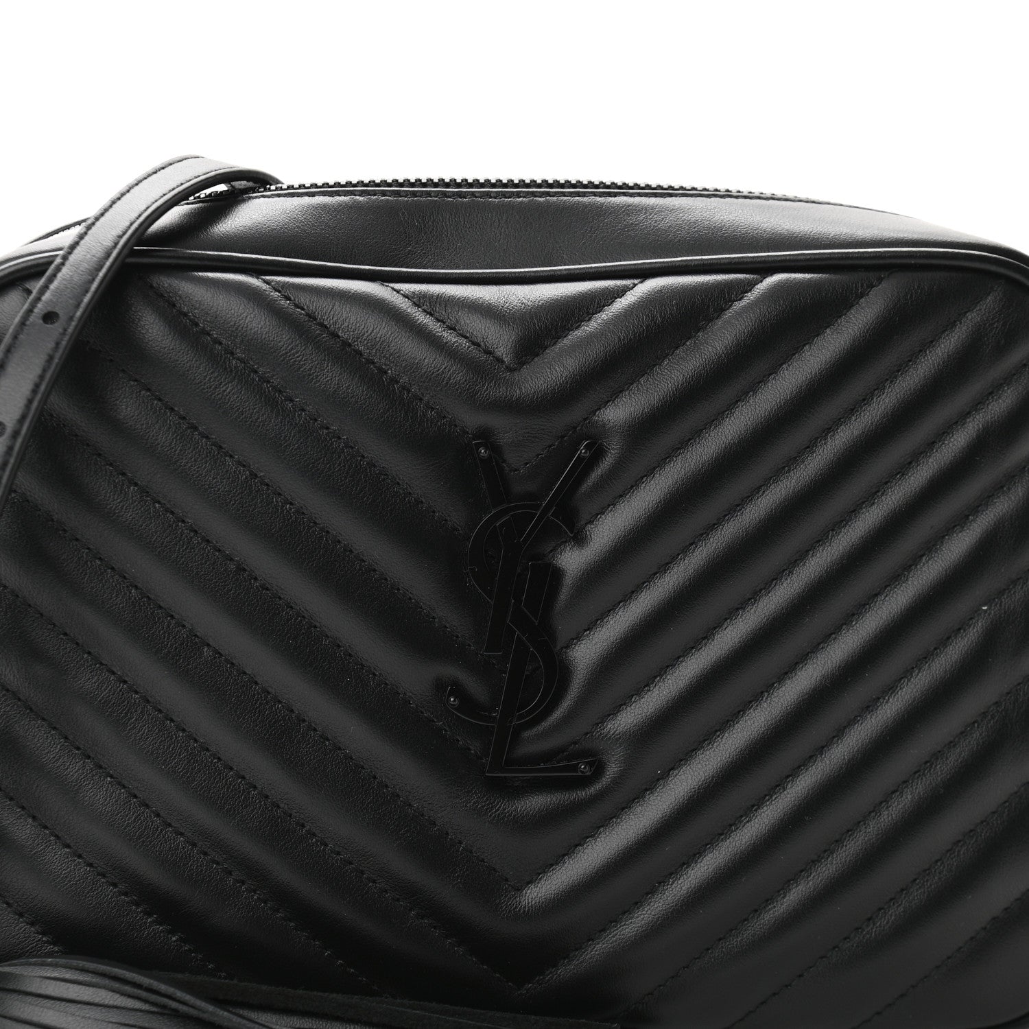Saint Laurent Calfskin Matelasse Monogram Lou Camera Bag Black 7 of 9