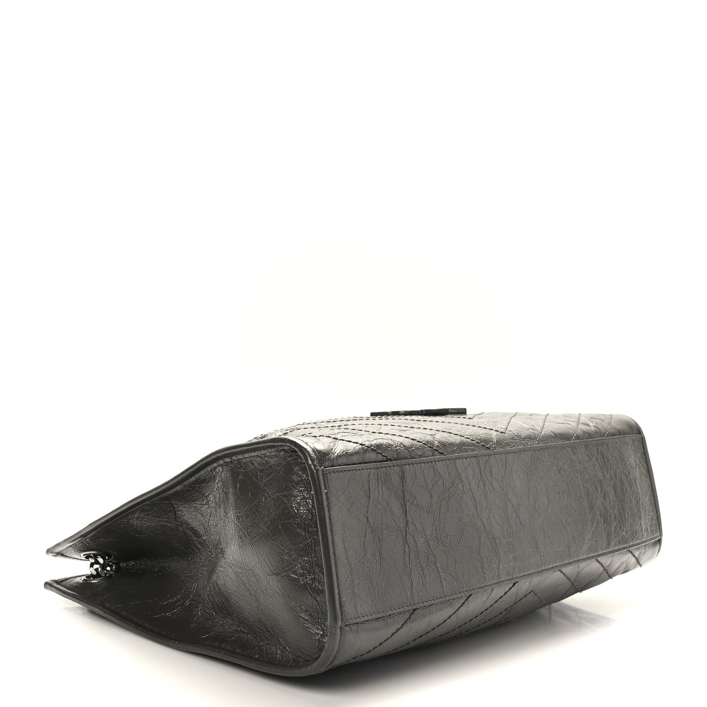 Crinkled Calfskin Matelasse Monogram Niki Shoulder Bag Storm