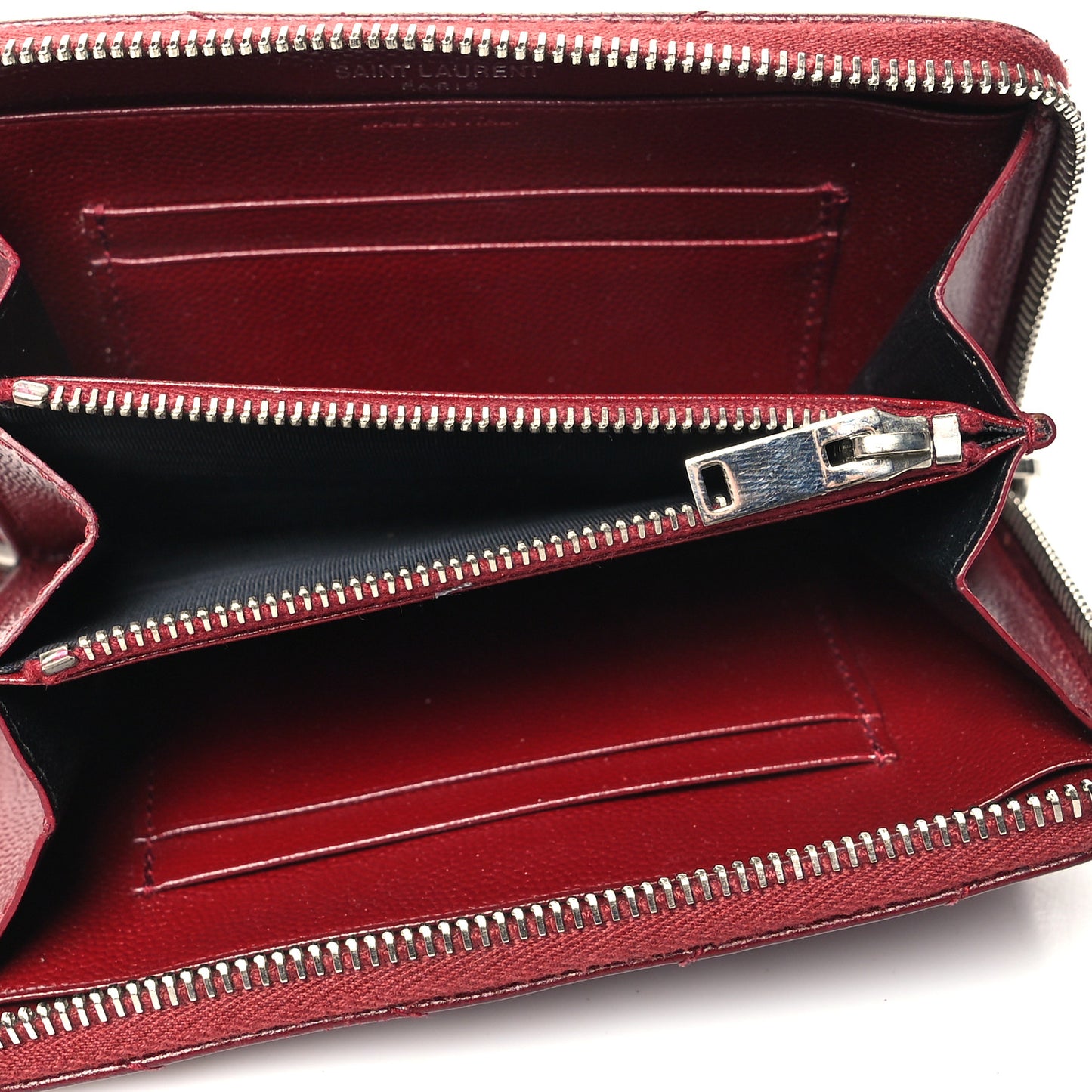Grain De Poudre Matelasse Chevron Monogram Zip Around Wallet Palissandre
