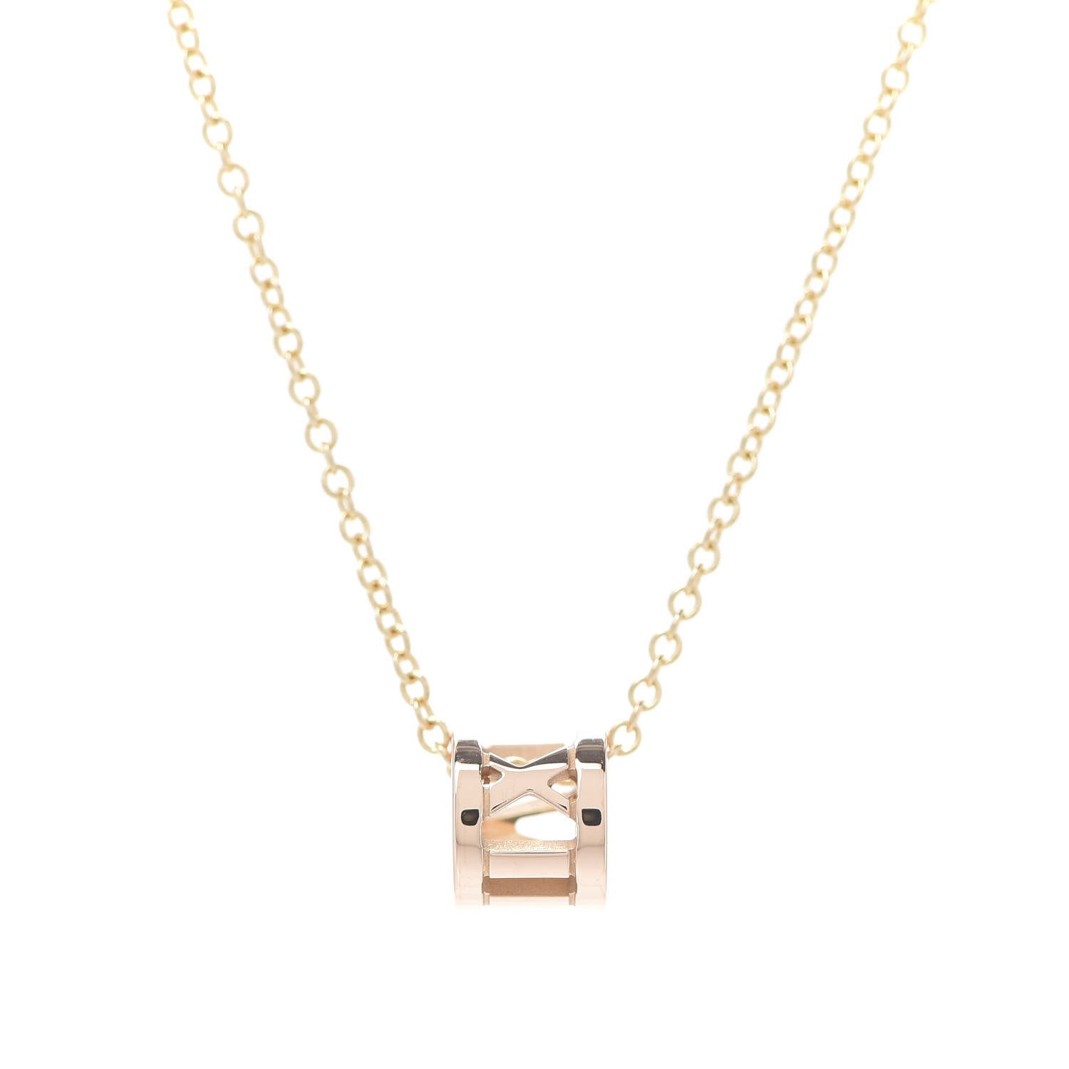 Tiffany 18K Rose Gold Atlas Open Pendant Necklace 4 of 6