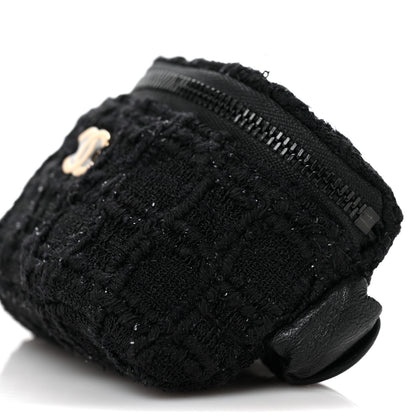 Chanel Tweed Lambskin Quilted Arm Coin Purse Black 8 of 9