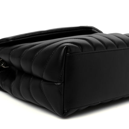 Saint Laurent Calfskin Y Quilted Monogram Small Loulou Chain Satchel Black 10 of 12