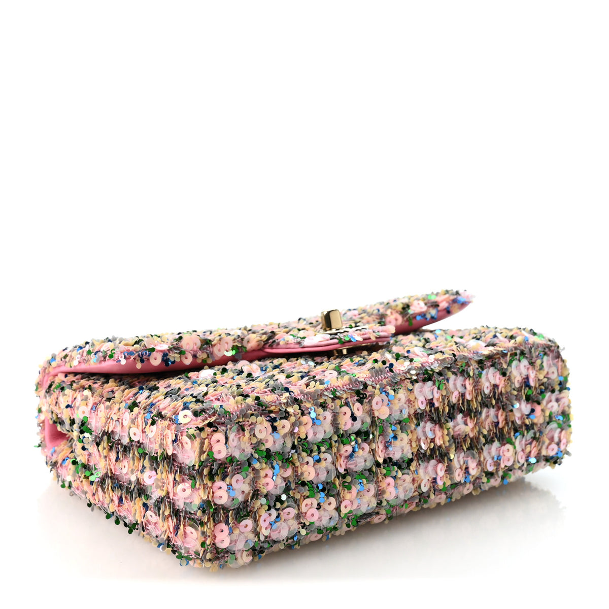 Sequin Small Single Flap Pink Green Yellow Multicolor