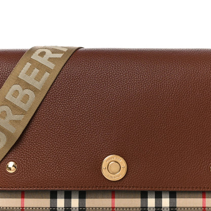 Burberry Calfskin Vintage Check Note Crossbody Bag Tan 6 of 8