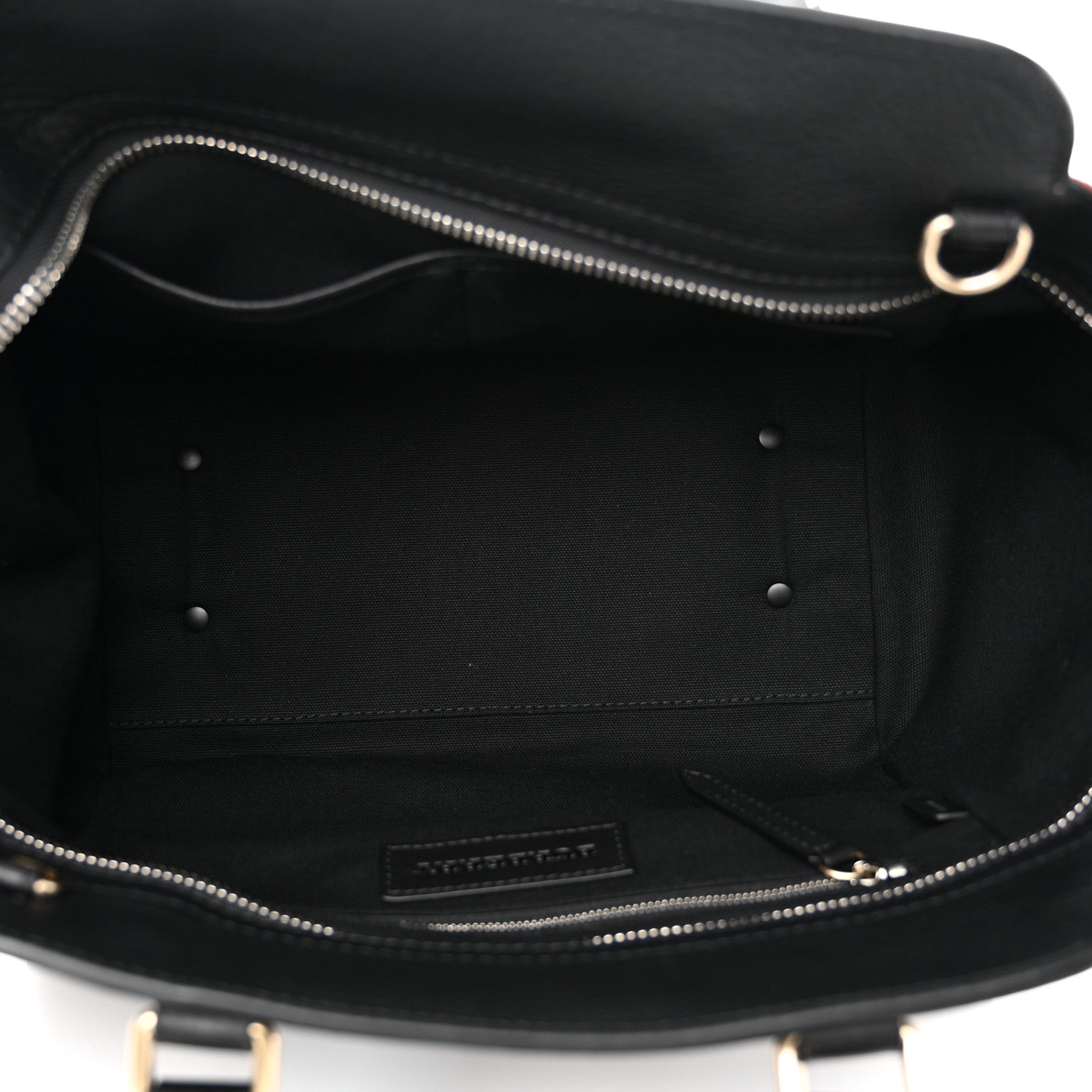 Burberry Canvas Mega Check Grained Calfskin Medium Harcourt Satchel Black 5 of 11
