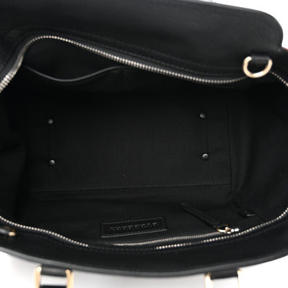 Burberry Canvas Mega Check Grained Calfskin Medium Harcourt Satchel Black 5 of 11