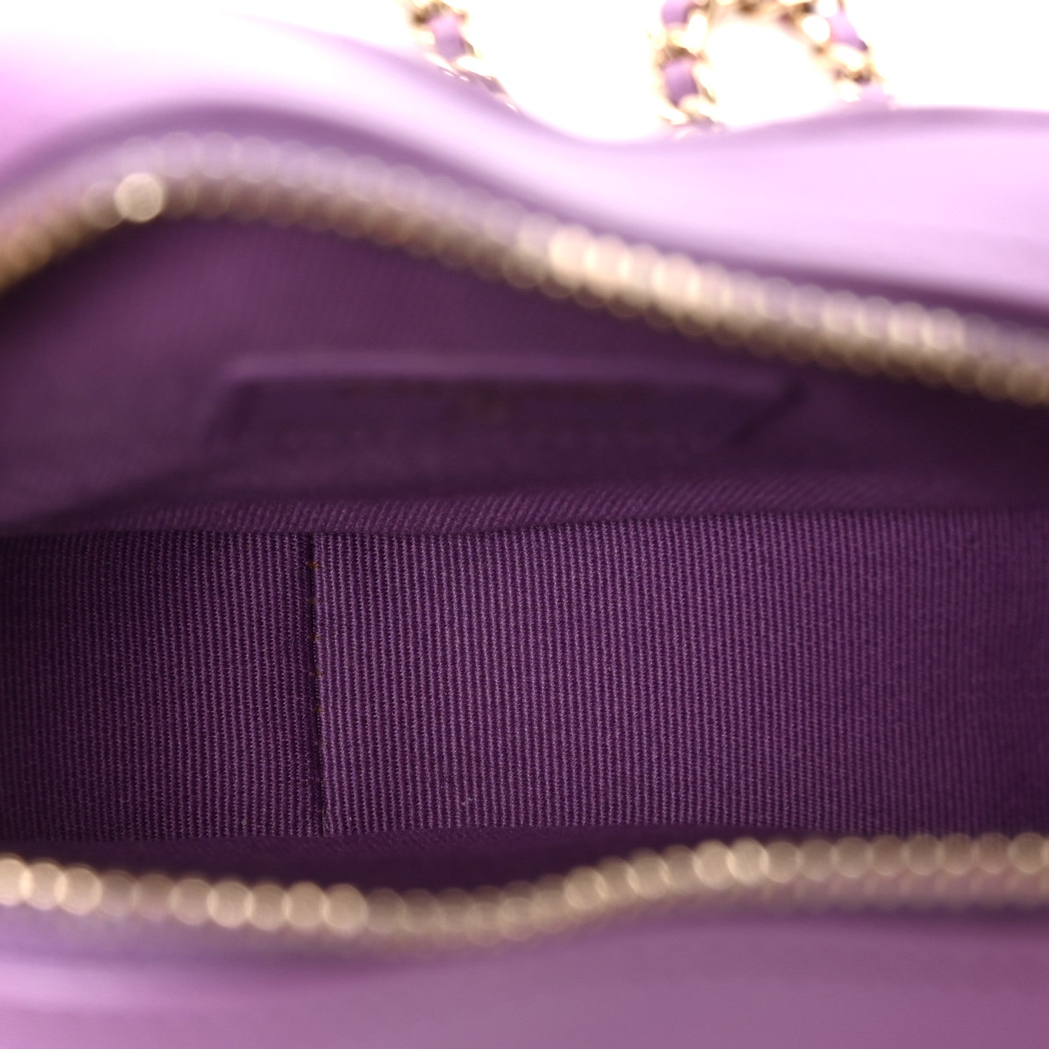 Chanel Lambskin Quilted CC In Love Heart Clutch With Chain Purple 5 of 11