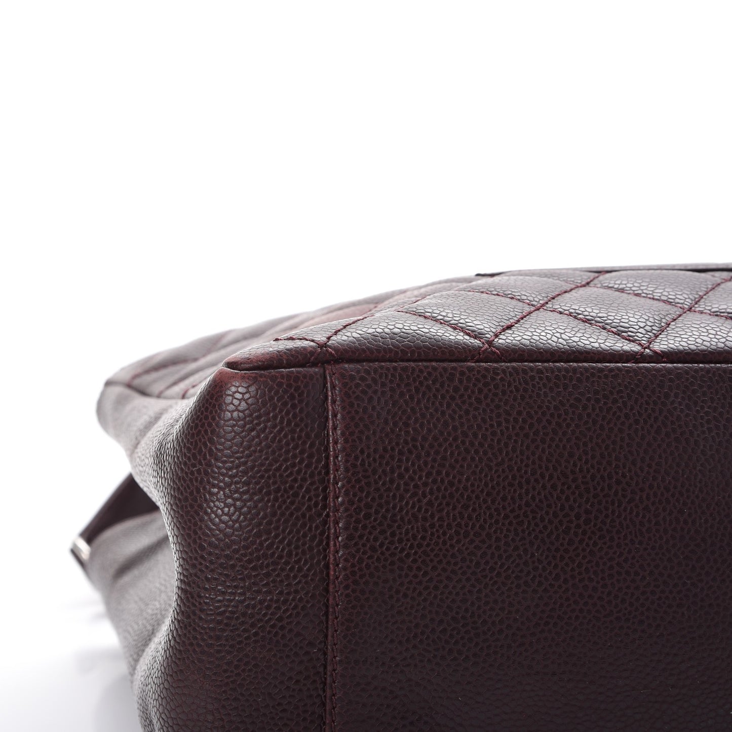 Caviar Quilted Grand Shopping Tote GST Dark Burgundy