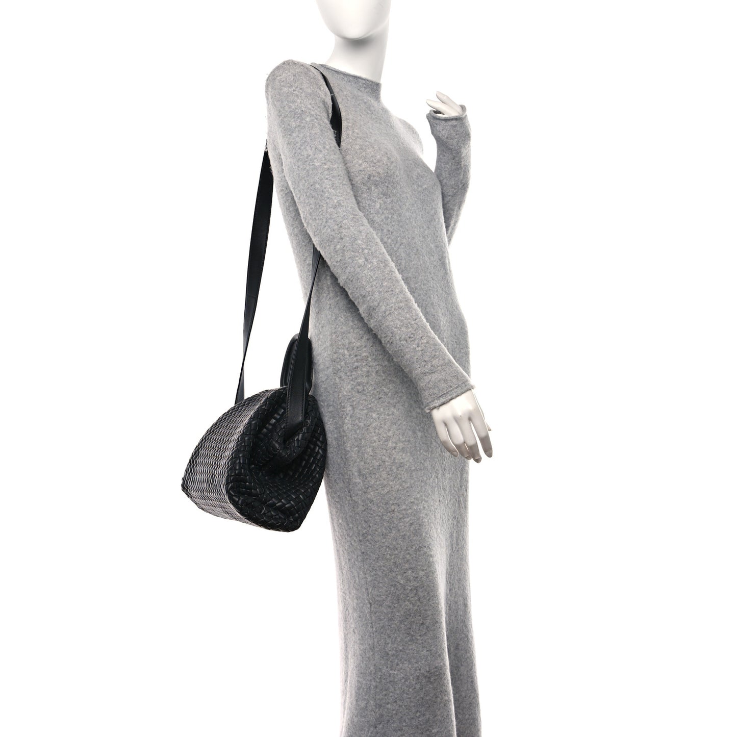 Nappa Intrecciato Medium Padded The Handle Tote Black