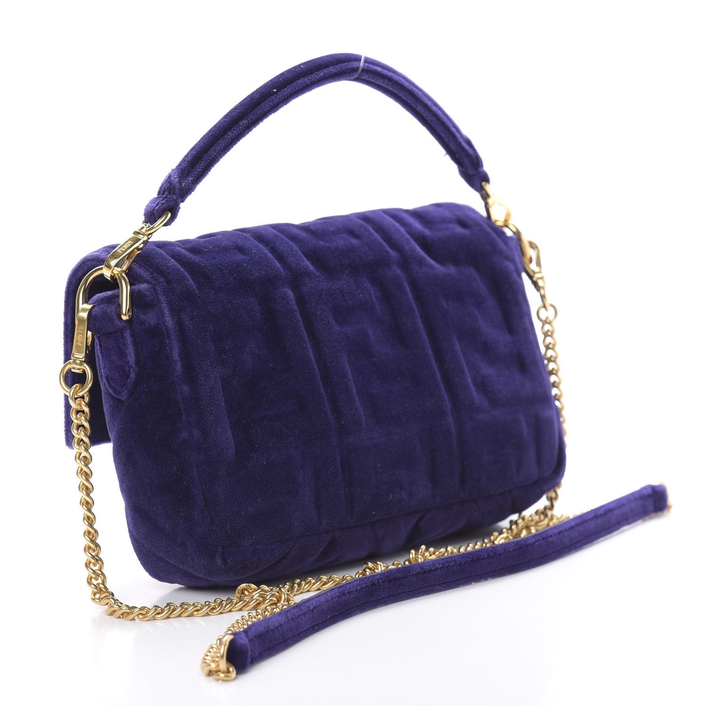 Velluto FF Embossed Mini Baguette Viola Plus