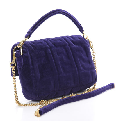 Fendi Velluto FF Embossed Mini Baguette Viola Plus 3 of 13