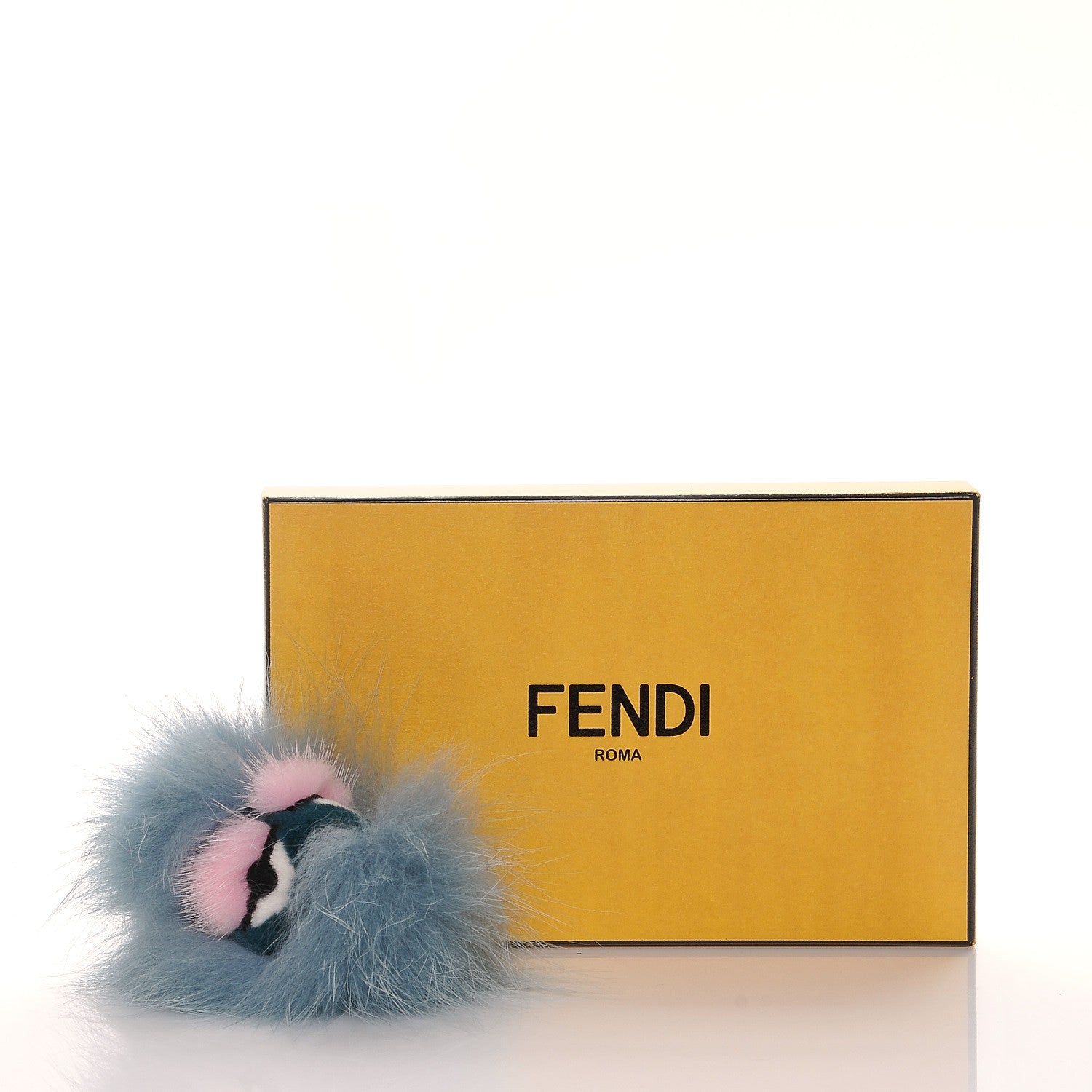 Fendi Fox Mink Rabbit Fur Vitello Flamingo Mini Monster Bag Bug Charm Lagoon Black Multicolor 5 of 5