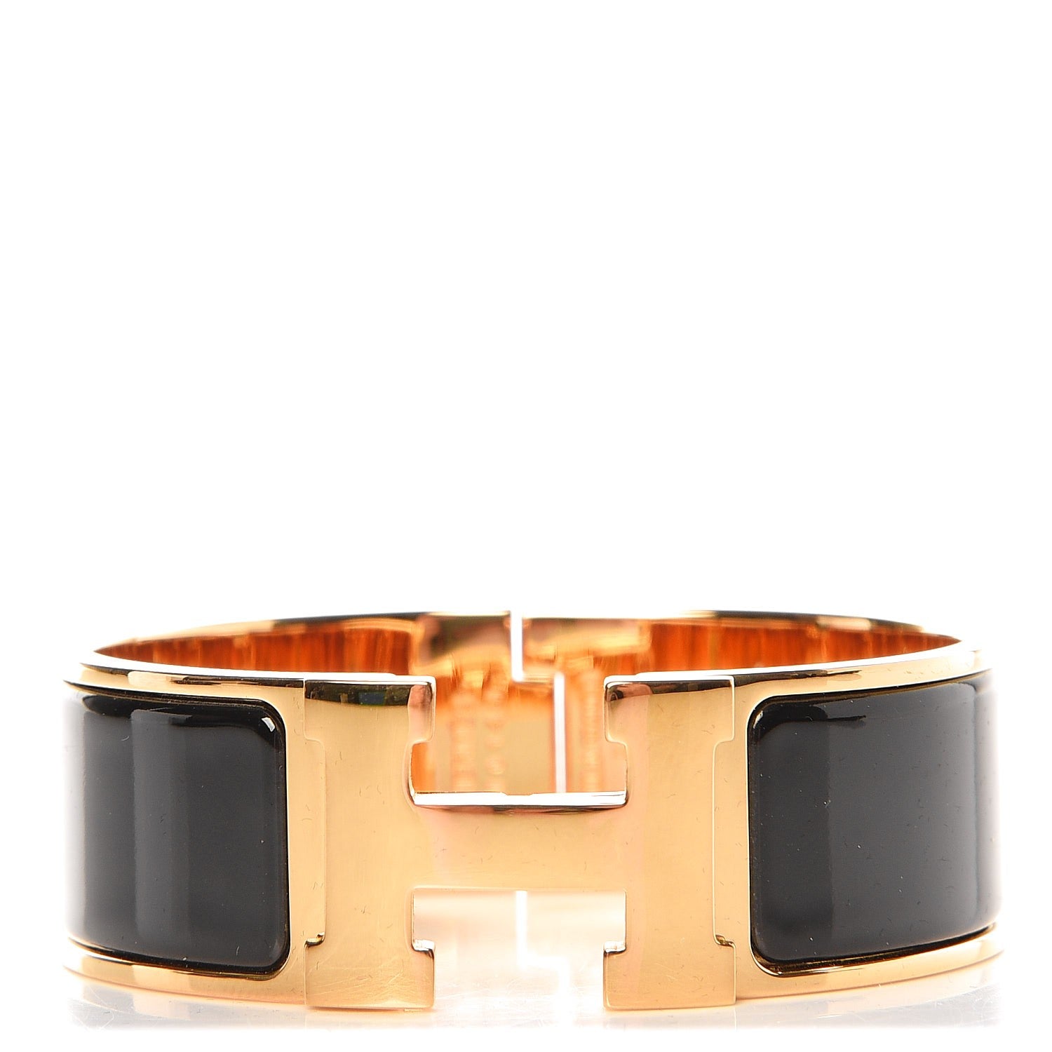 Hermes Enamel Wide Clic Clac H Bracelet PM Black 1 of 4