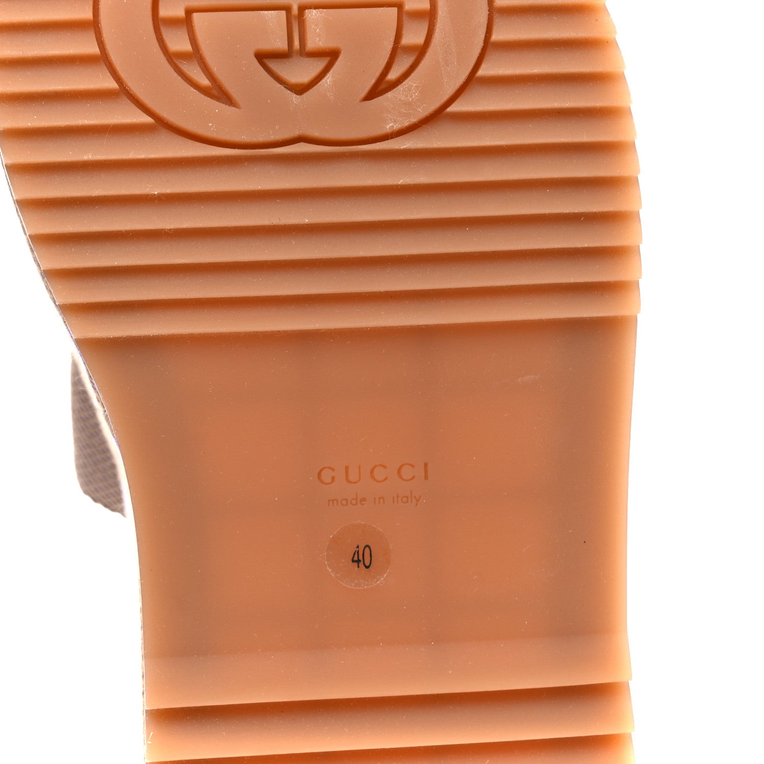 Gucci Monogram Jumbo GG Platform Slide Wedge Sandals 40 Beige Lapis 6 of 11