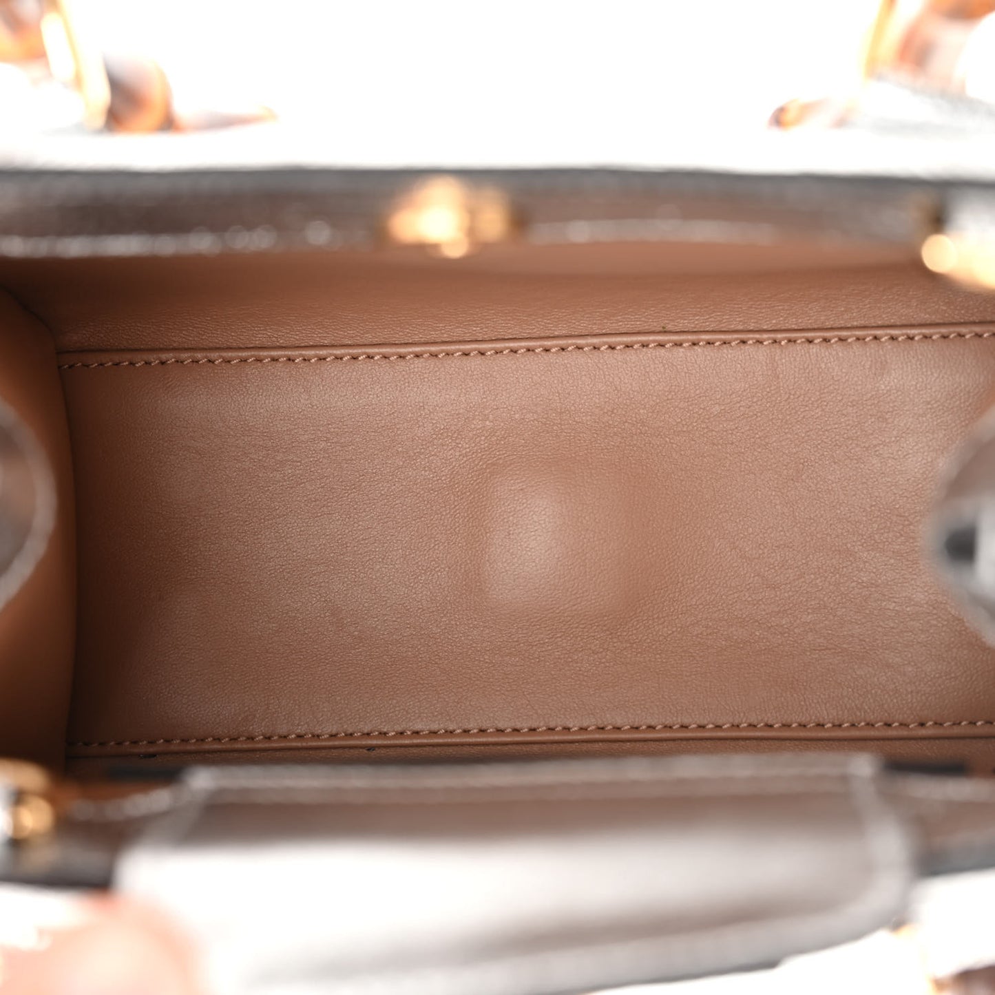 Lizard Mini Diana Tote Bag Silver