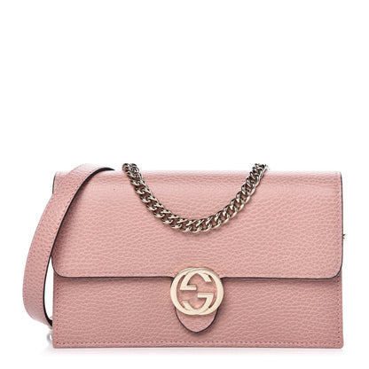 Gucci Dollar Calfskin Interlocking G Chain Wallet Soft Pink 1 of 12